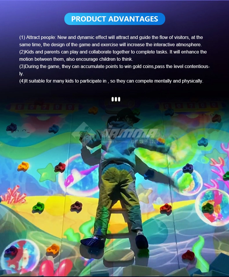 Fun Ar Wall Climbing Interactive Projection for Kids Amusement Park