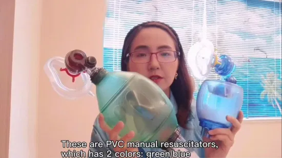 Reanimador Manual de PVC PVC Ambu Bag Fábrica Reanimador Manual de PVC para Crianças Adultos Pediátricas Tamanho Infantil Verde com CE, FDA