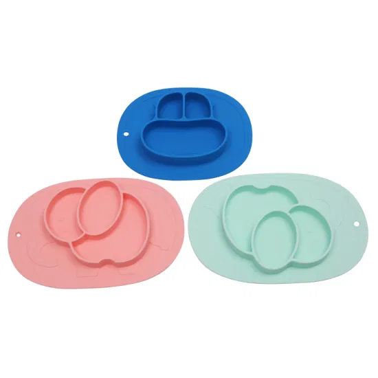 Cub Silicone Placa Infantil Infantil Placa de Alimentação Complementar Ventosa Integrada Não É Fácil de Cair e Deslizar